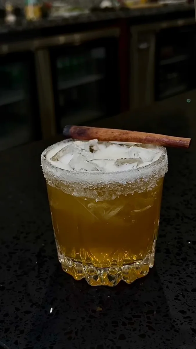 Smoked cinnamon cocktail on Mystic bar