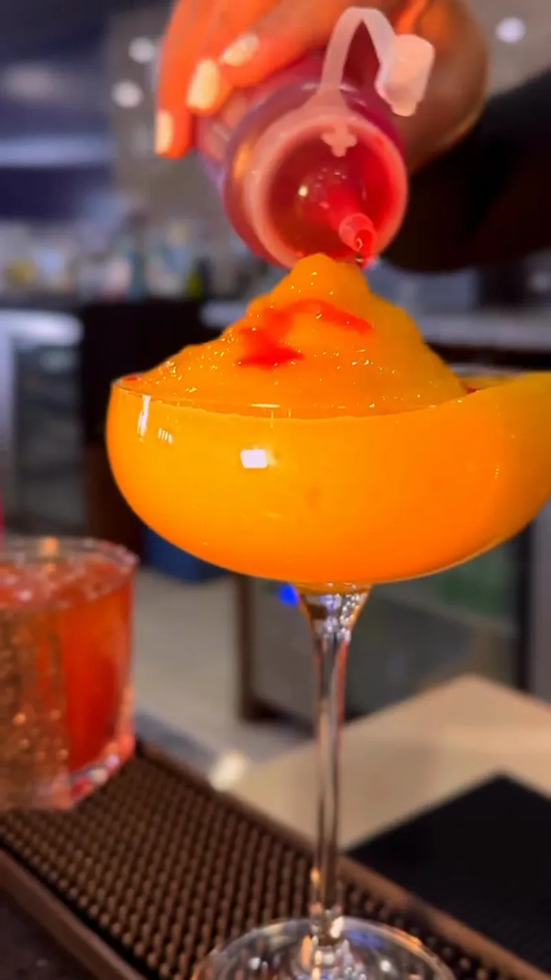 Behind the bar at Mystic Caribbean